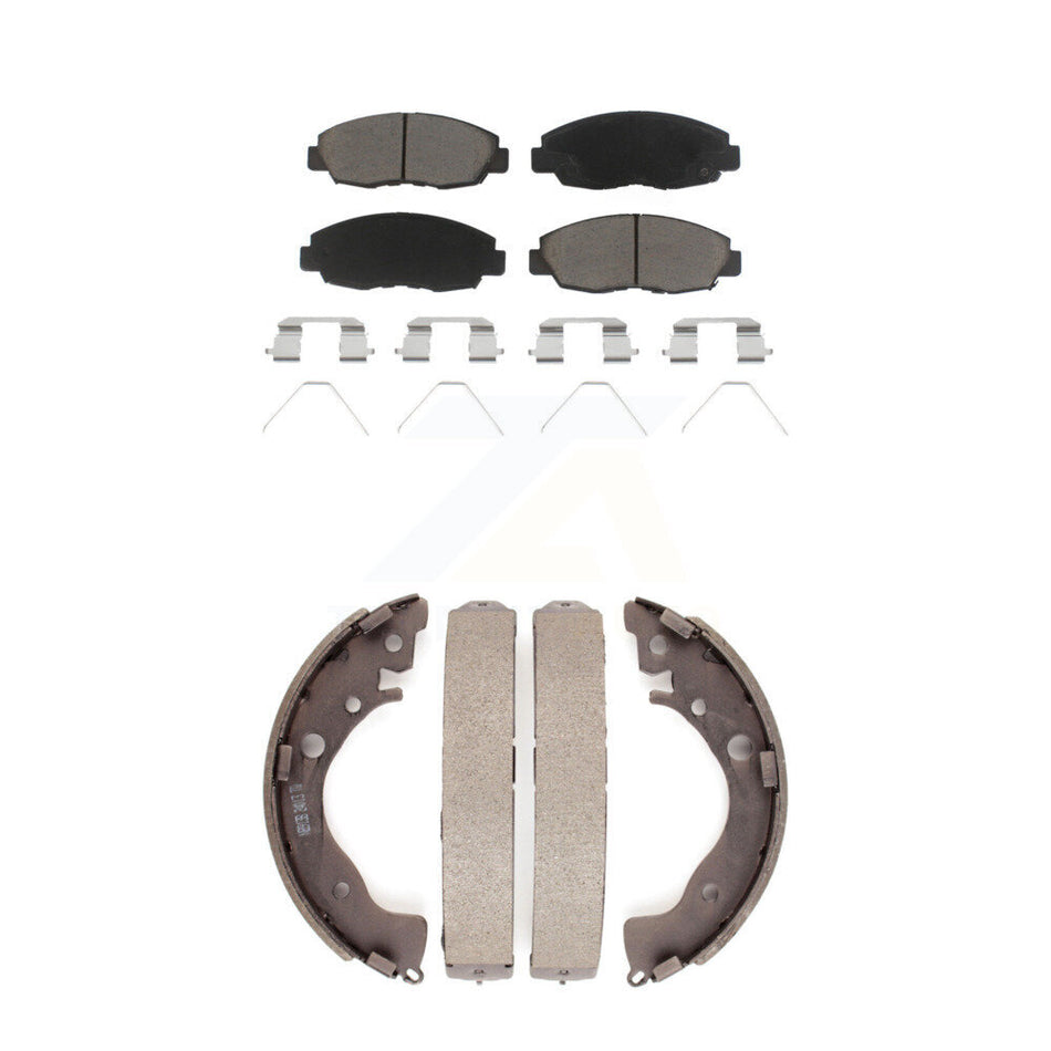Front Rear Ceramic Brake Pads And Drum Shoes Kit For Honda Civic KCN-100399