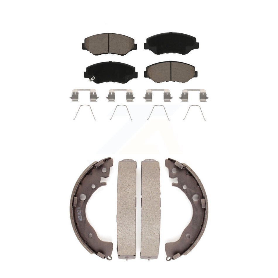 Front Rear Ceramic Brake Pads And Drum Shoes Kit For Honda Civic KCN-100400