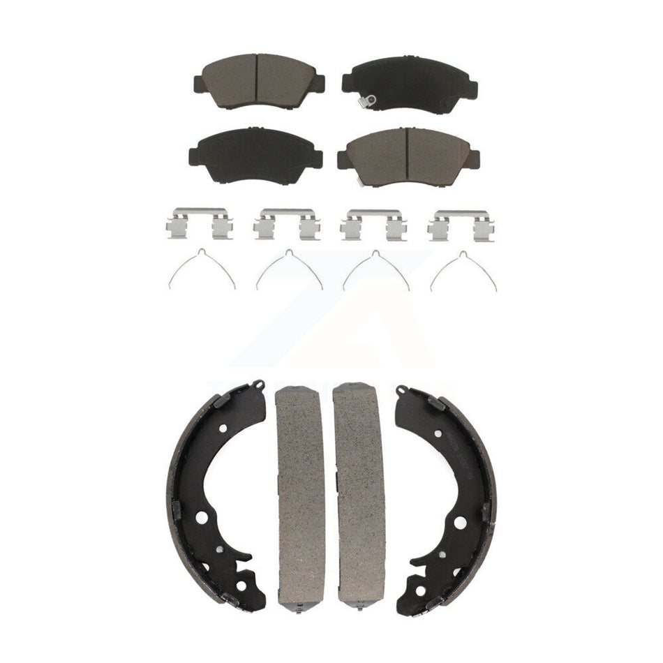 Front Rear Ceramic Brake Pads And Drum Shoes Kit For Honda Civic KCN-100401