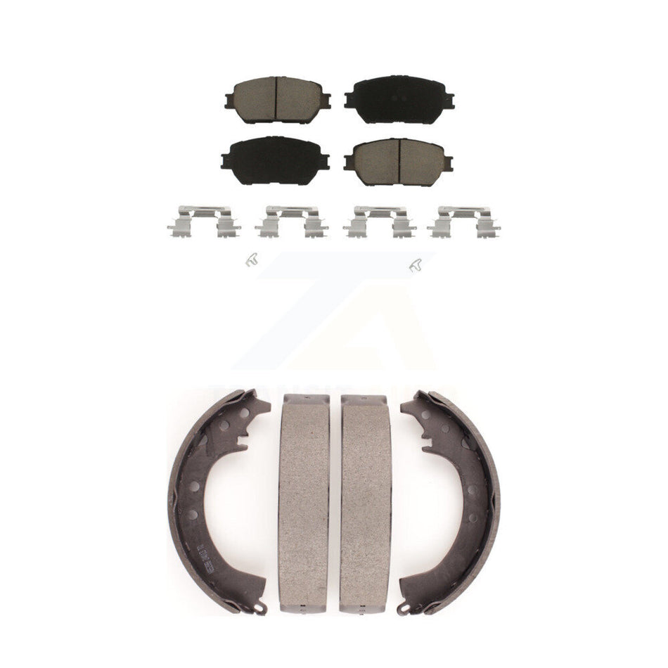 Front Rear Ceramic Brake Pads And Drum Shoes Kit For Toyota Camry KCN-100410