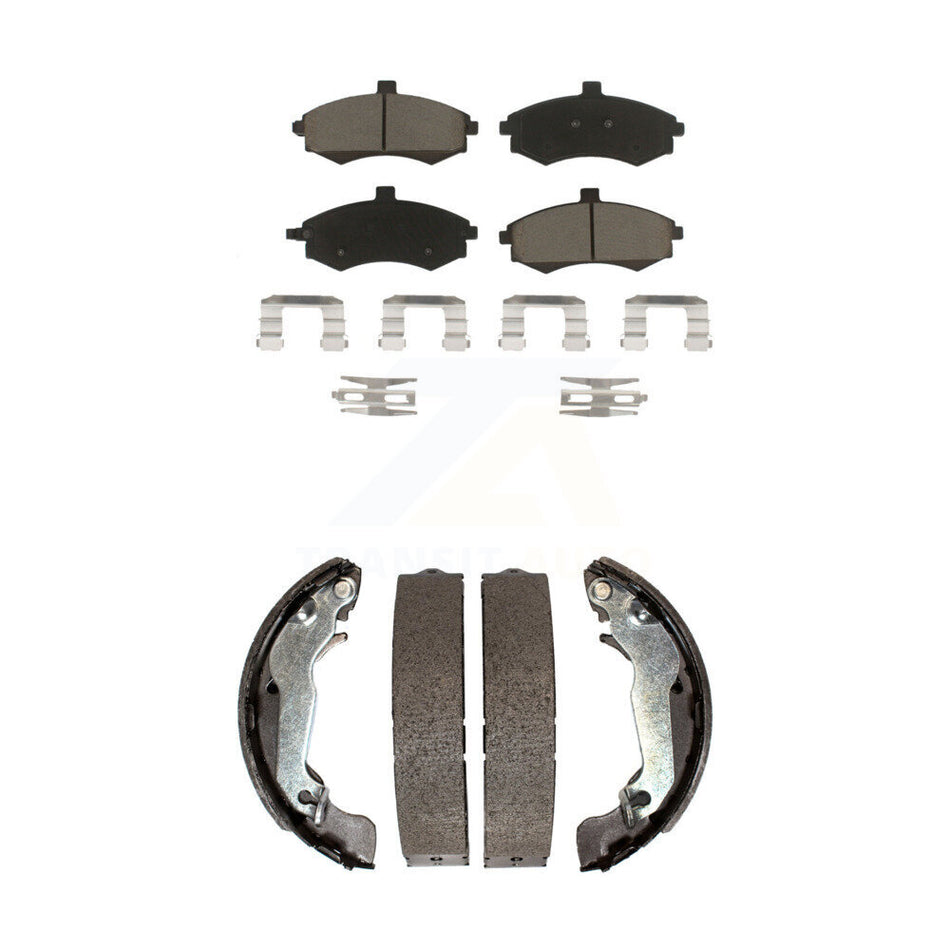 Front Rear Ceramic Brake Pads And Drum Shoes Kit For Hyundai Elantra KCN-100416