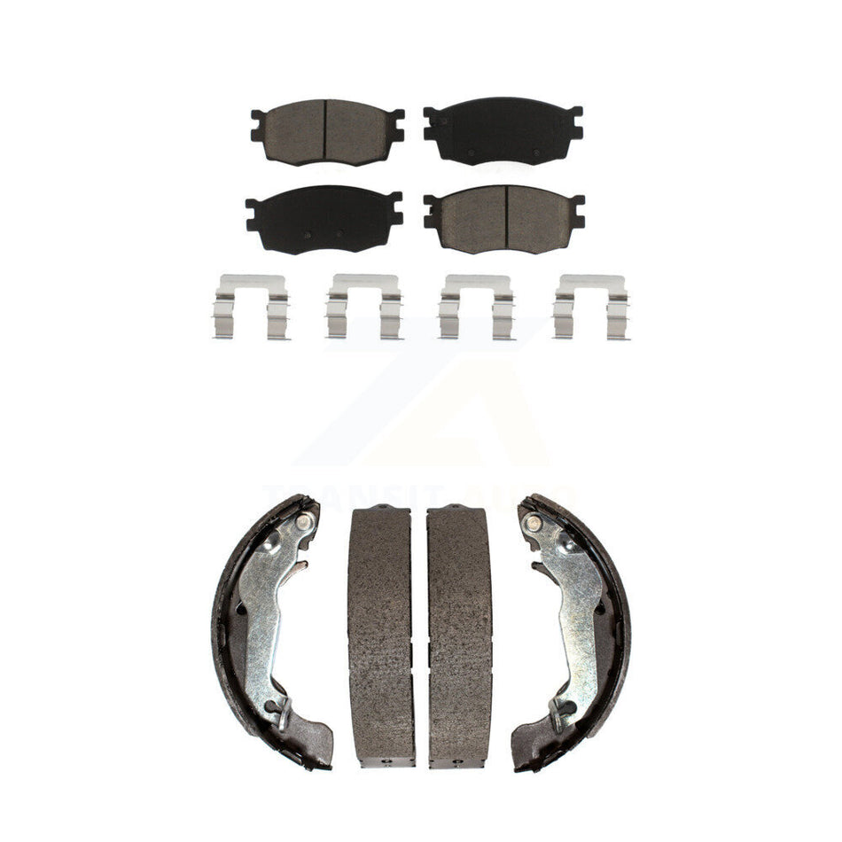 Front Rear Ceramic Brake Pads And Drum Shoes Kit For 2006 Hyundai Accent To 09 30 05 KCN-100417