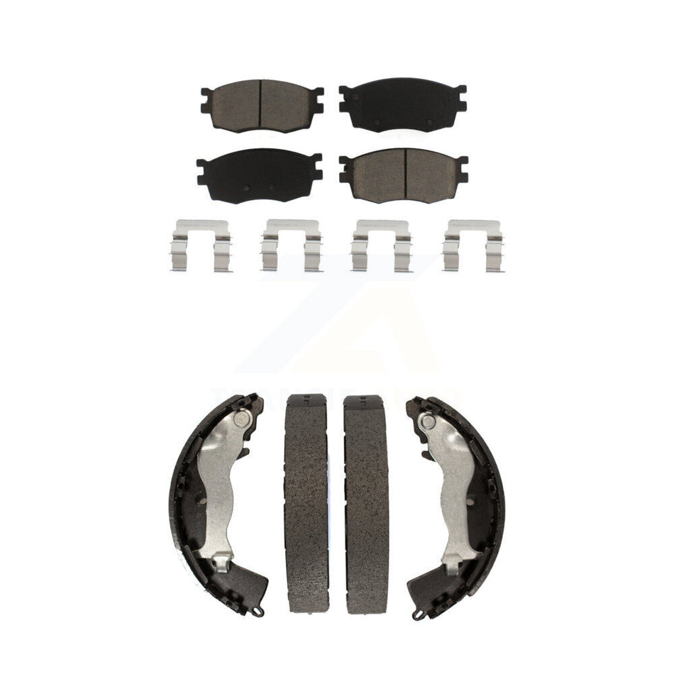 Front Rear Ceramic Brake Pads And Drum Shoes Kit For Hyundai Accent Kia Rio Rio5 KCN-100418
