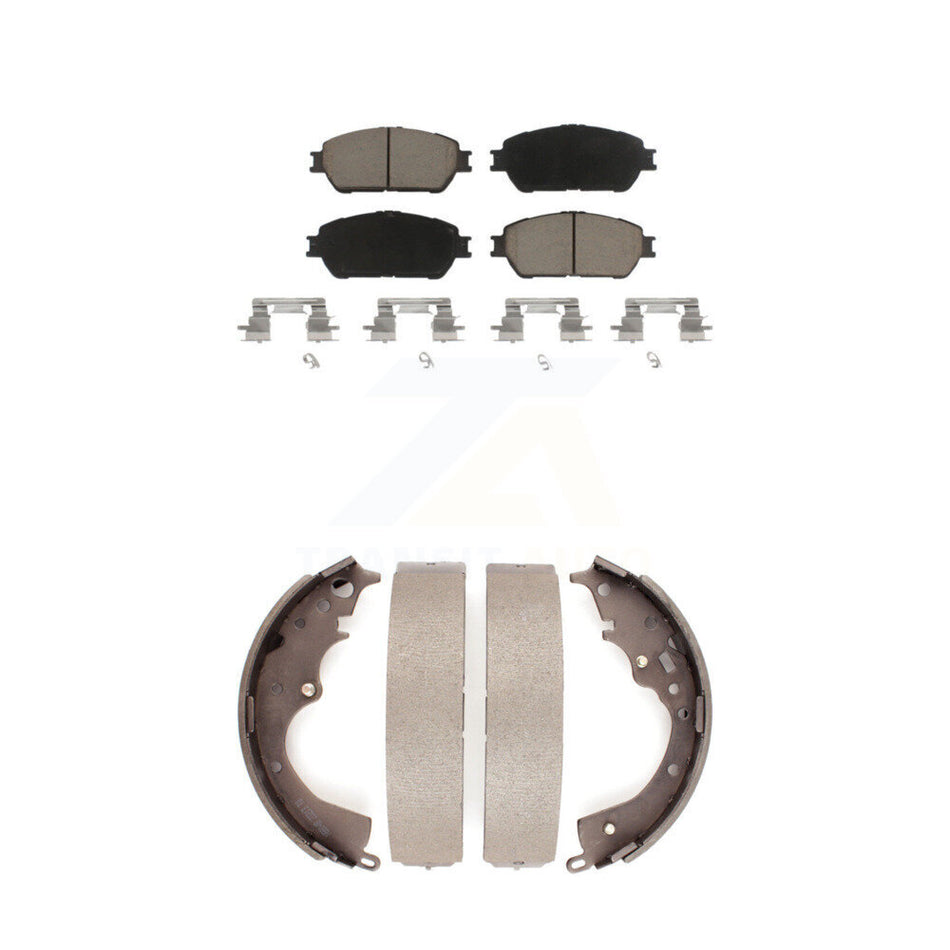 Front Rear Ceramic Brake Pads And Drum Shoes Kit For 2004-2010 Toyota Sienna KCN-100423
