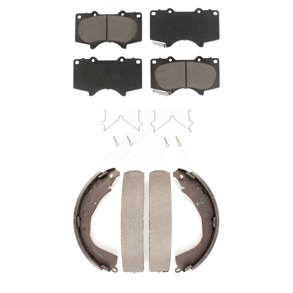 Front Rear Ceramic Brake Pads And Drum Shoes Kit For Toyota Tundra KCN-100427