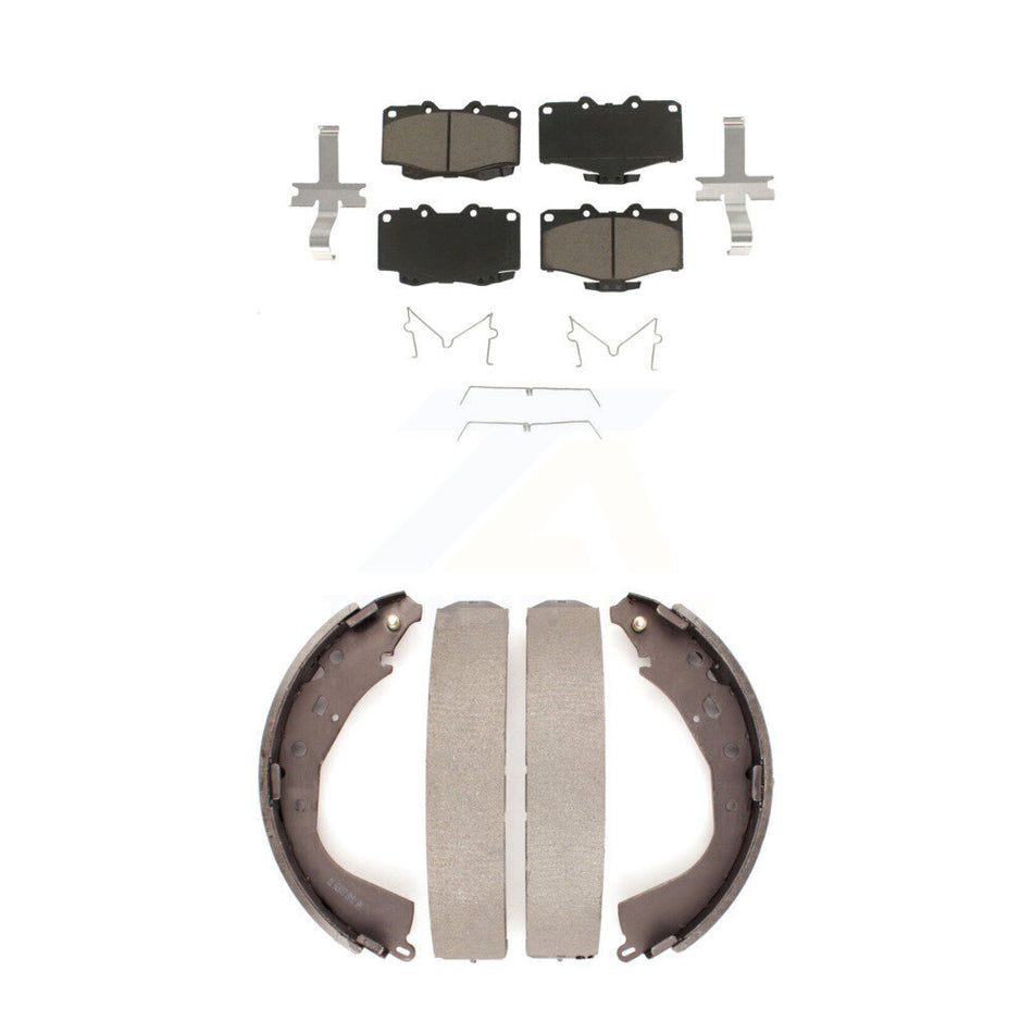 Front Rear Ceramic Brake Pads And Drum Shoes Kit For Toyota Tacoma 4Runner KCN-100428