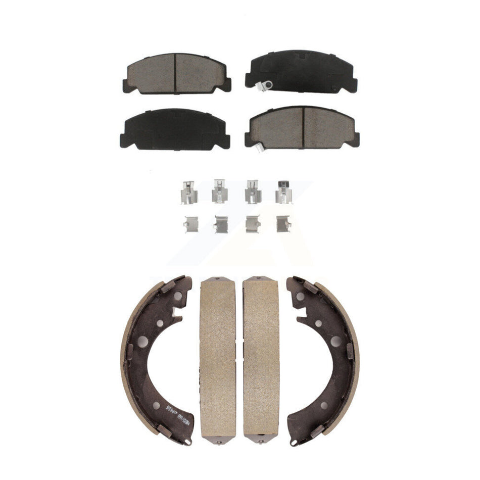 Front Rear Ceramic Brake Pads And Drum Shoes Kit For Honda Civic Accord KCN-100429
