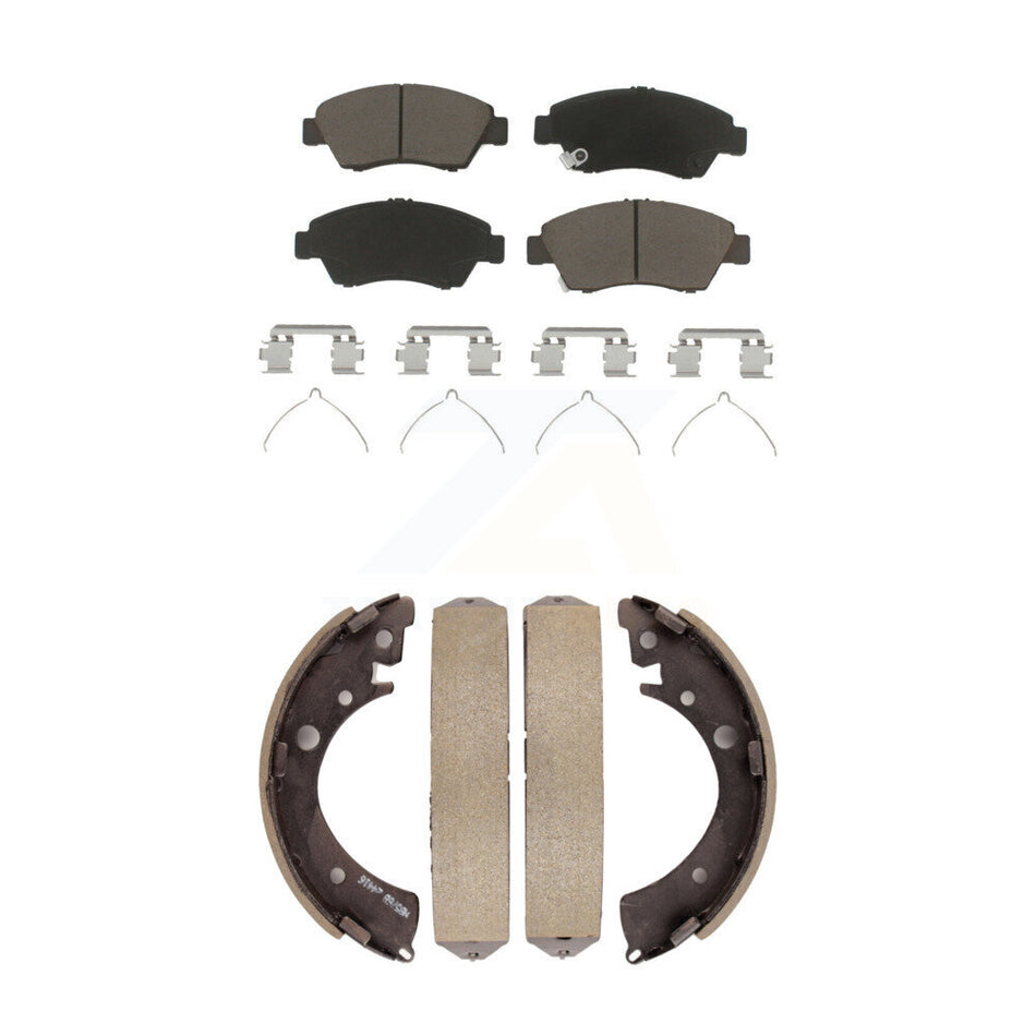 Front Rear Ceramic Brake Pads And Drum Shoes Kit For Honda Civic Fit KCN-100431