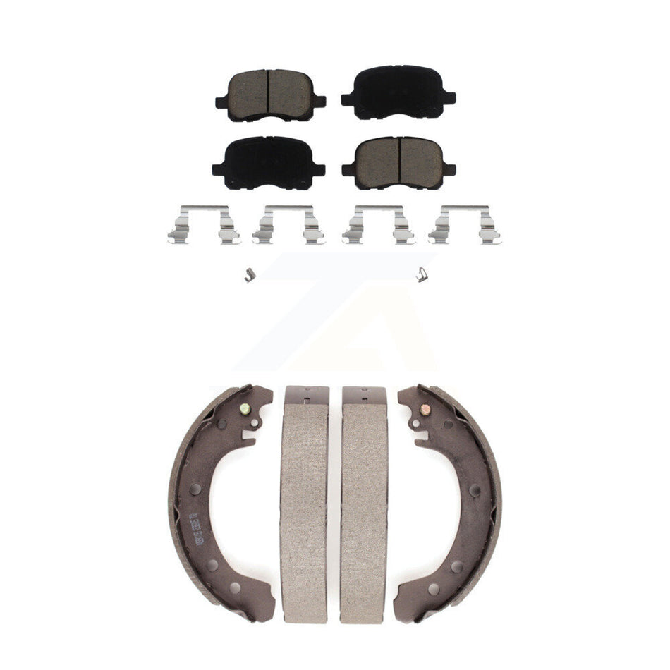 Front Rear Ceramic Brake Pads And Drum Shoes Kit For 2002 Toyota Corolla From 04 02 KCN-100456