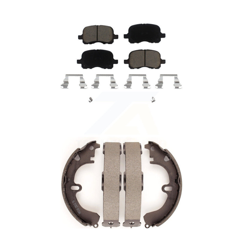 Front Rear Ceramic Brake Pads And Drum Shoes Kit For Toyota Corolla KCN-100457