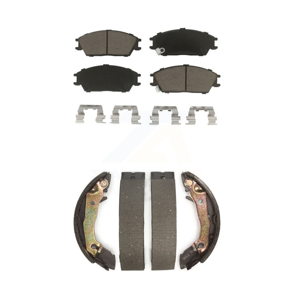 Front Rear Ceramic Brake Pads And Drum Shoes Kit For Hyundai Accent Excel Scoupe Mitsubishi Precis KCN-100463