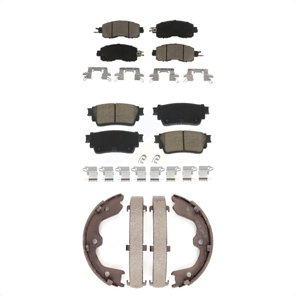 Front Rear Ceramic Brake Pads And Parking Shoes Kit For Nissan Altima KCN-100758