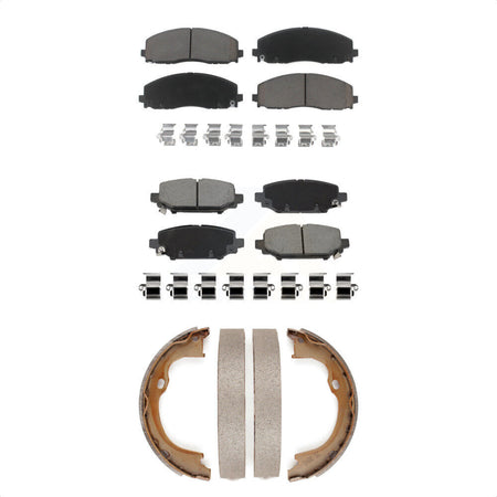 Front Rear Ceramic Brake Pads And Parking Shoes Kit For Jeep Wrangler KCN-100759