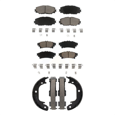 Front Rear Ceramic Brake Pads And Parking Shoes Kit For 2012-2018 Toyota Prius V KCN-100761