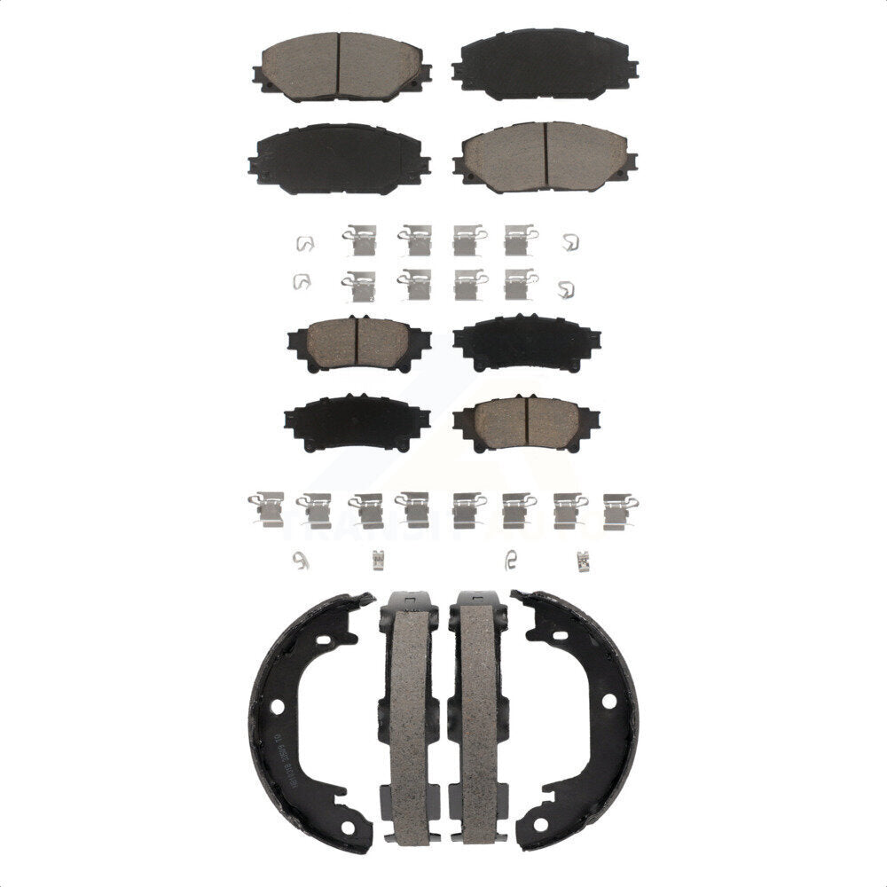 Front Rear Ceramic Brake Pads And Parking Shoes Kit For 2016-2020 Toyota Mirai KCN-100762