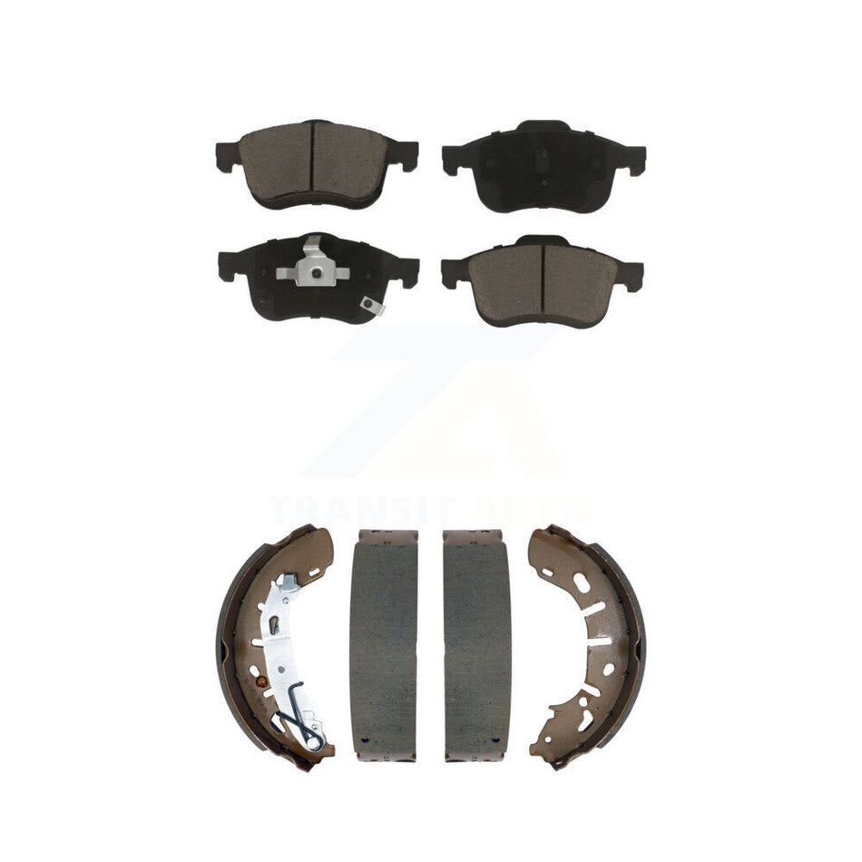 Front Rear Ceramic Brake Pads And Drum Shoes Kit For 2015-2021 Ram ProMaster City KCN-100766