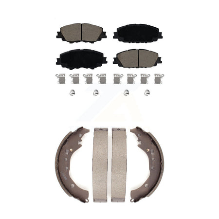 Front Rear Ceramic Brake Pads And Drum Shoes Kit For 2019 Toyota Corolla 2.0L KCN-100767