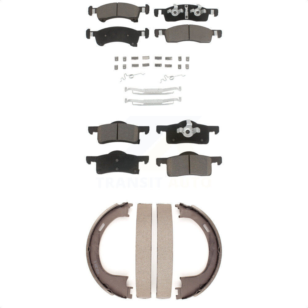 Front Rear Ceramic Brake Pads And Parking Shoe Kit For 2002 Ford Expedition From 03 19 02 KCN-100768