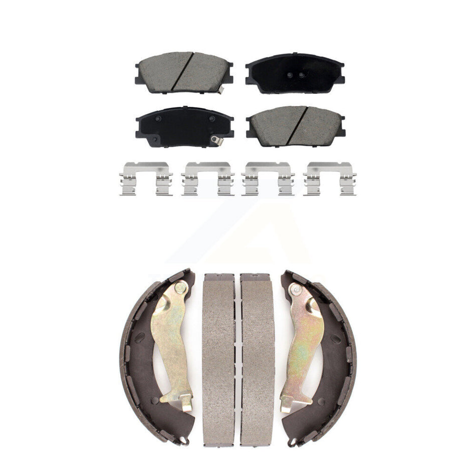 Front Rear Ceramic Brake Pads And Drum Shoes Kit For 2020-2023 Hyundai Venue KCN-100769