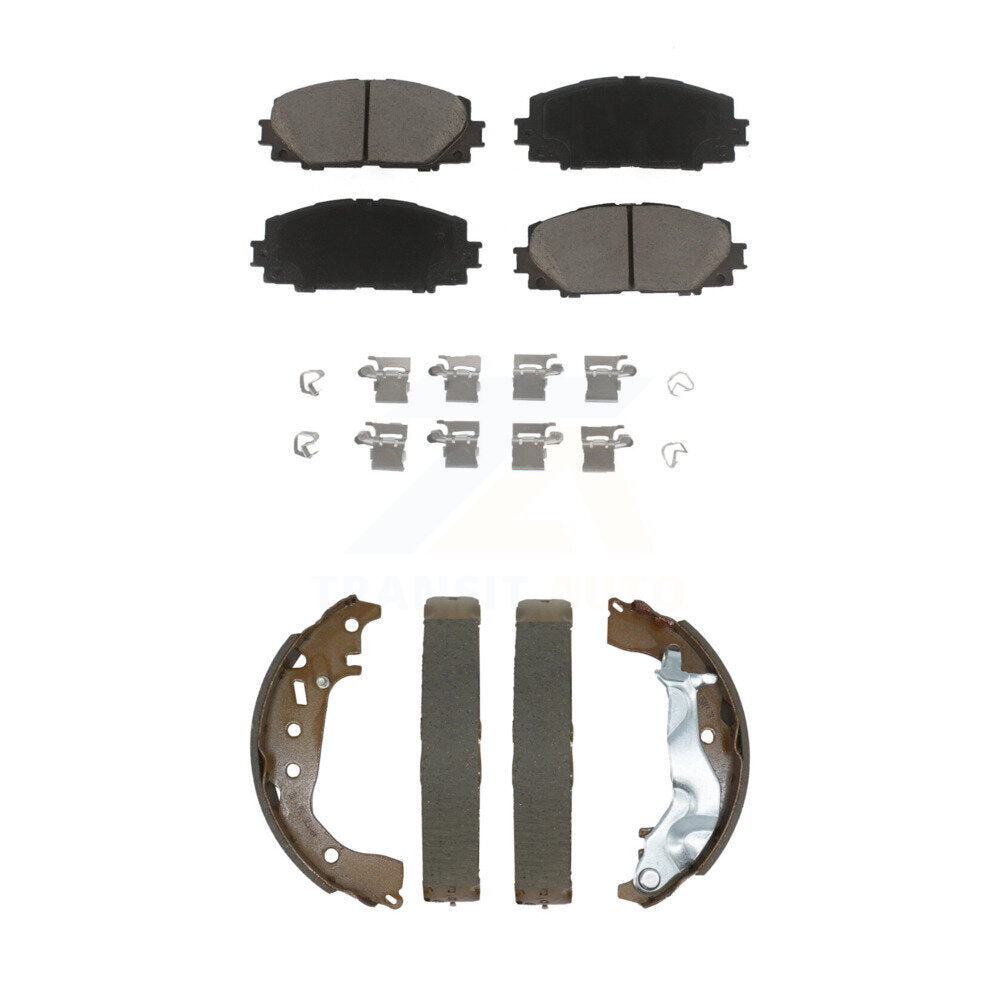 Front Rear Ceramic Brake Pads And Drum Shoes Kit For Toyota Yaris KCN-100772