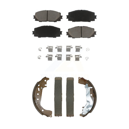 Front Rear Ceramic Brake Pads And Drum Shoes Kit For Toyota Yaris KCN-100772