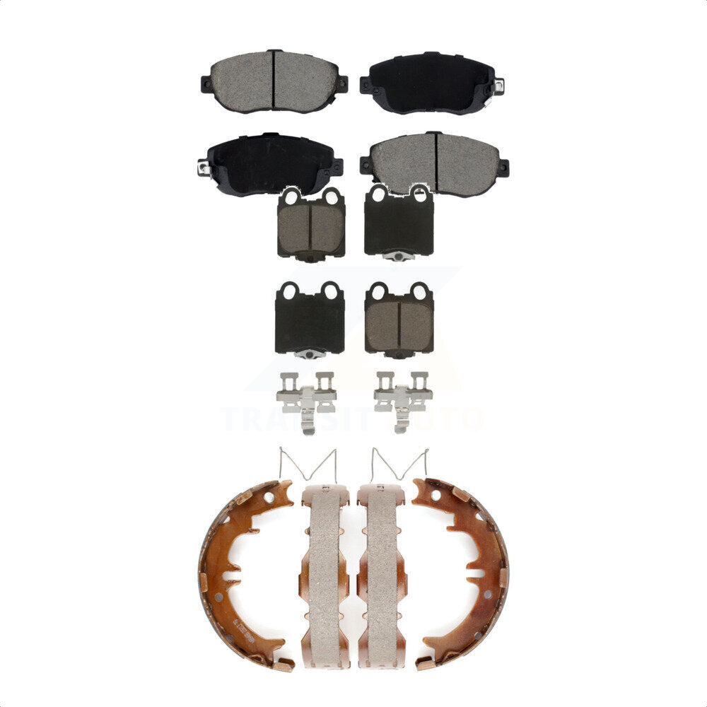 Front Rear Ceramic Brake Pads & Parking Shoes Kit For Lexus SC430 IS300 GS300 GS400 GS430 KCN-100784