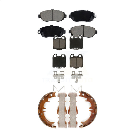 Front Rear Ceramic Brake Pads & Parking Shoes Kit For Lexus SC430 IS300 GS300 GS400 GS430 KCN-100784