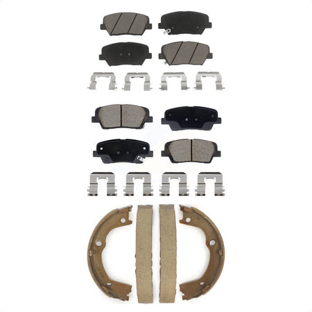 Front Rear Ceramic Brake Pads And Parking Shoes Kit For Hyundai Santa Fe Kia Sorento KCN-100785