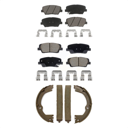 Front Rear Ceramic Brake Pads And Parking Shoe Kit For Hyundai Santa Fe Sport Kia Sorento KCN-100793