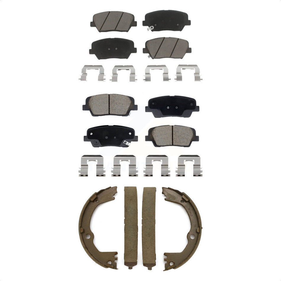 Front Rear Ceramic Brake Pads And Parking Shoe Kit For Hyundai Santa Fe Sport Kia Sorento KCN-100793