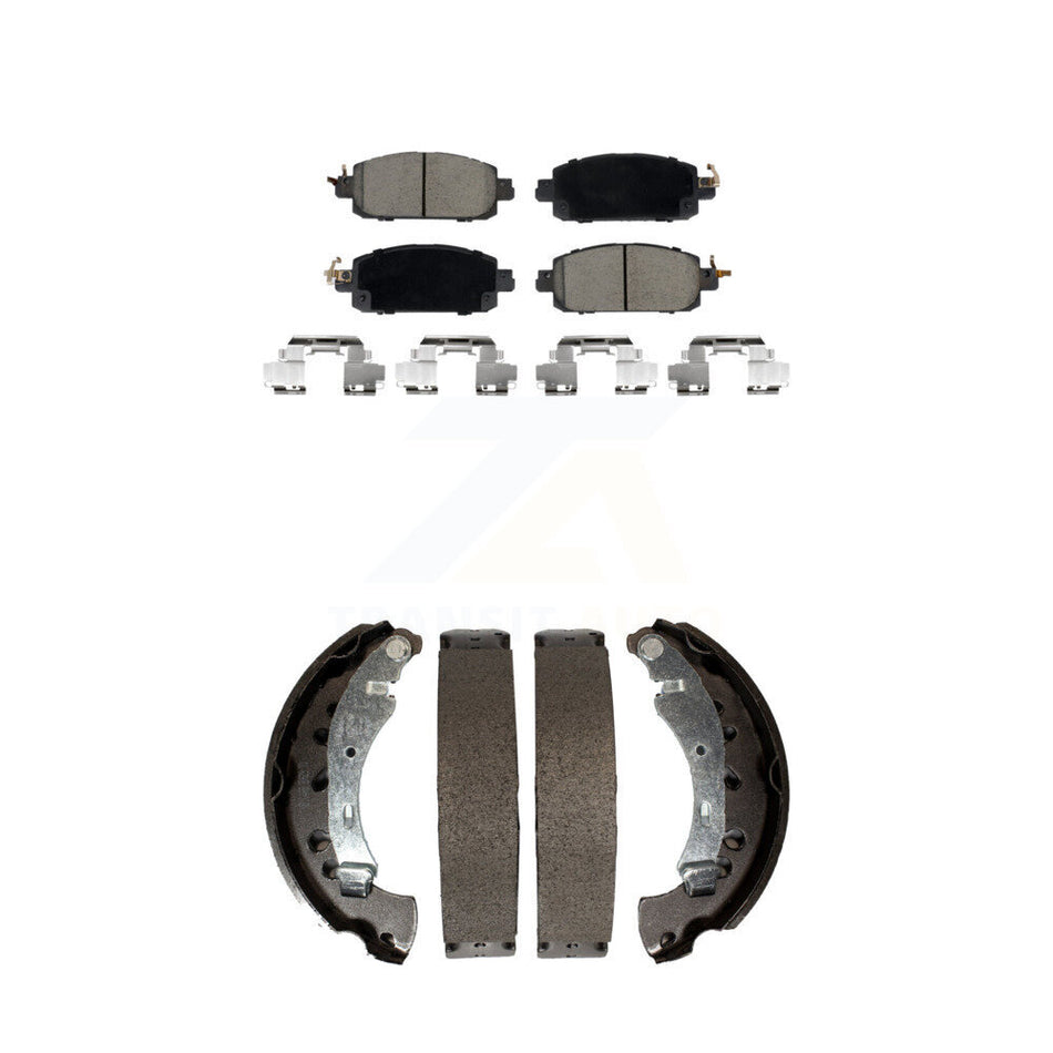 Front Rear Ceramic Brake Pads And Drum Shoes Kit For 2020-2023 Nissan Sentra KCN-100797