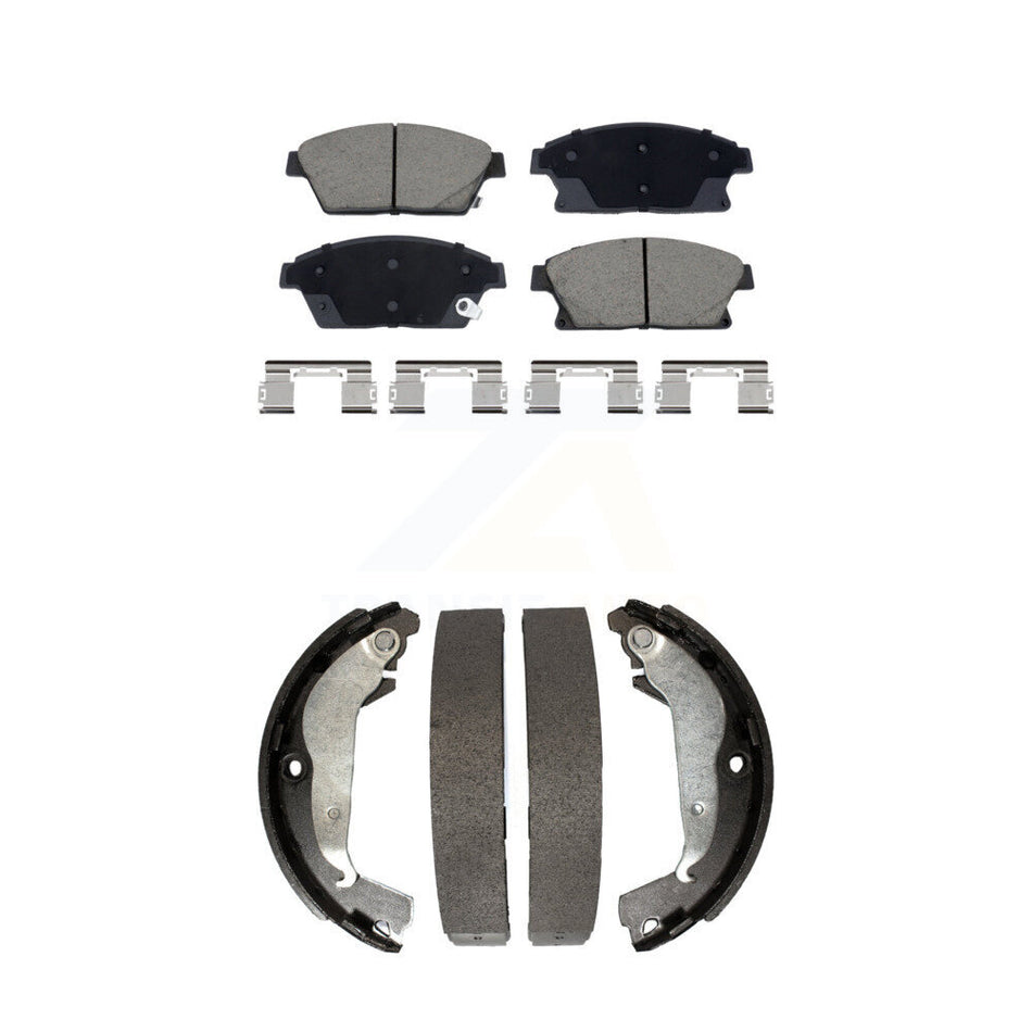 Front Rear Ceramic Brake Pads & Drum Shoe Kit For 2014-2015 Chevrolet Cruze DIESEL engine KCN-100798