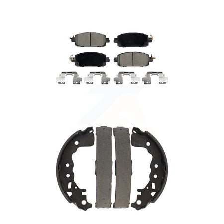 Front Rear Ceramic Brake Pads And Drum Shoes Kit For 2021 Nissan Kicks Disc rear brakes KCN-100799