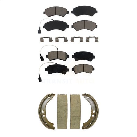 Front Rear Ceramic Brake Pads Parking Shoe Kit For 2014-2020 Ram ProMaster 2500 3500 1500 KCN-100804
