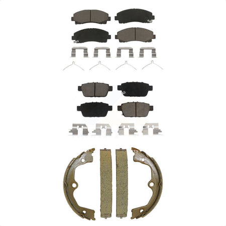 Front Rear Ceramic Brake Pads And Parking Shoes Kit For 2009-2014 Acura TL KCN-100806