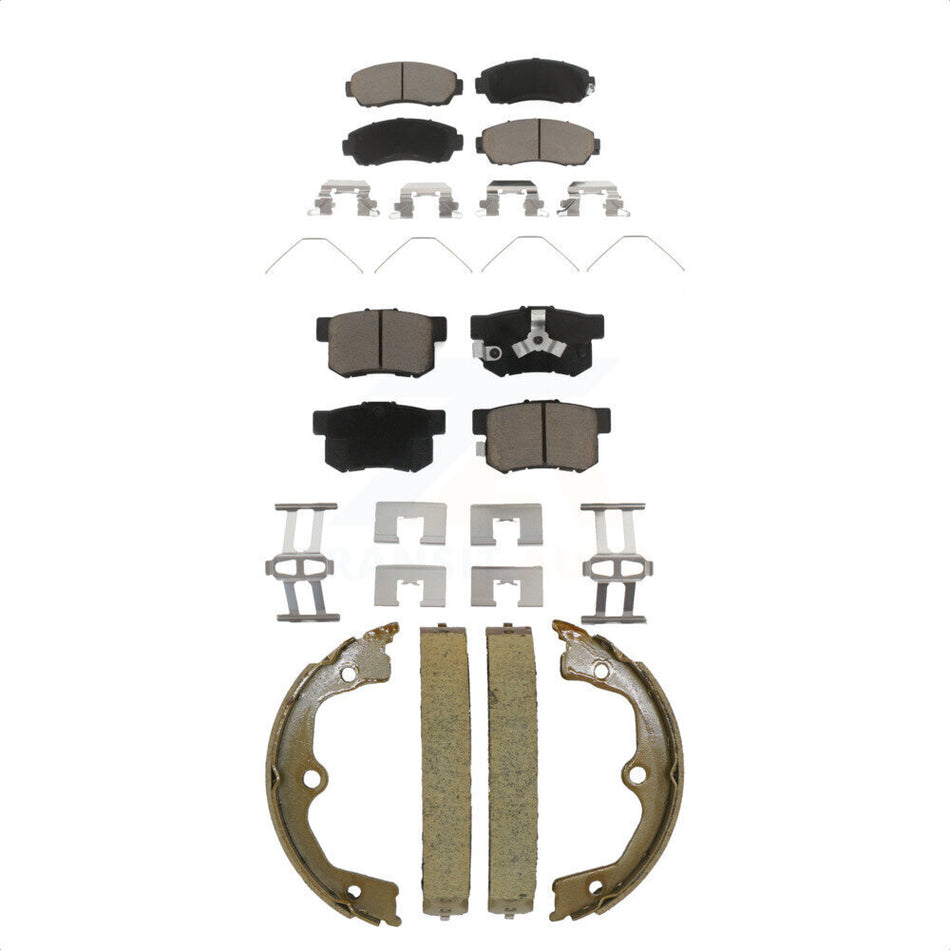 Front Rear Ceramic Brake Pads And Parking Shoes Kit For Honda Crosstour Accord KCN-100807