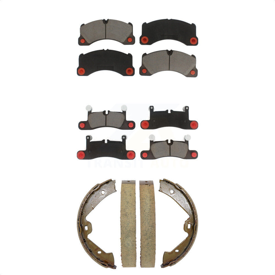 Front Rear Ceramic Brake Pads And Parking Shoe Kit For Volkswagen Touareg Porsche Cayenne KCN-100809