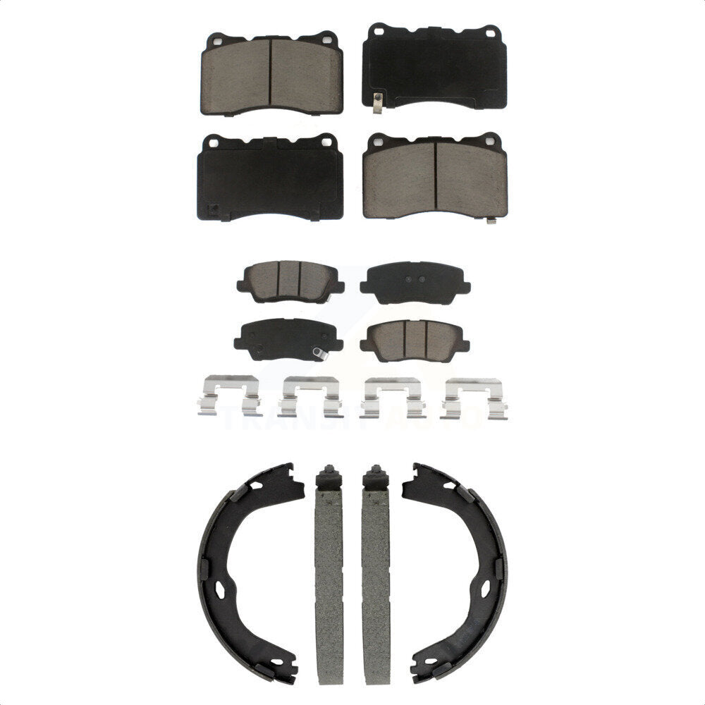 Front Rear Ceramic Brake Pads And Parking Shoes Kit For Cadillac ATS CTS KCN-100816