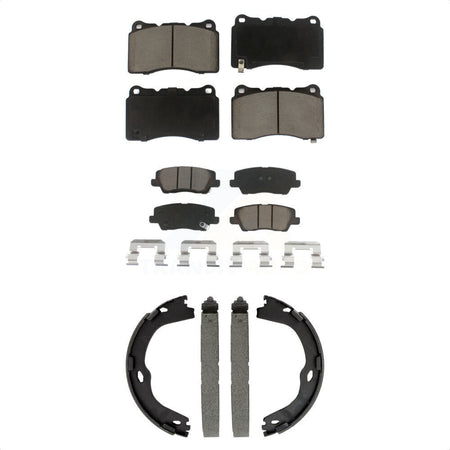 Front Rear Ceramic Brake Pads And Parking Shoes Kit For Cadillac ATS CTS KCN-100816