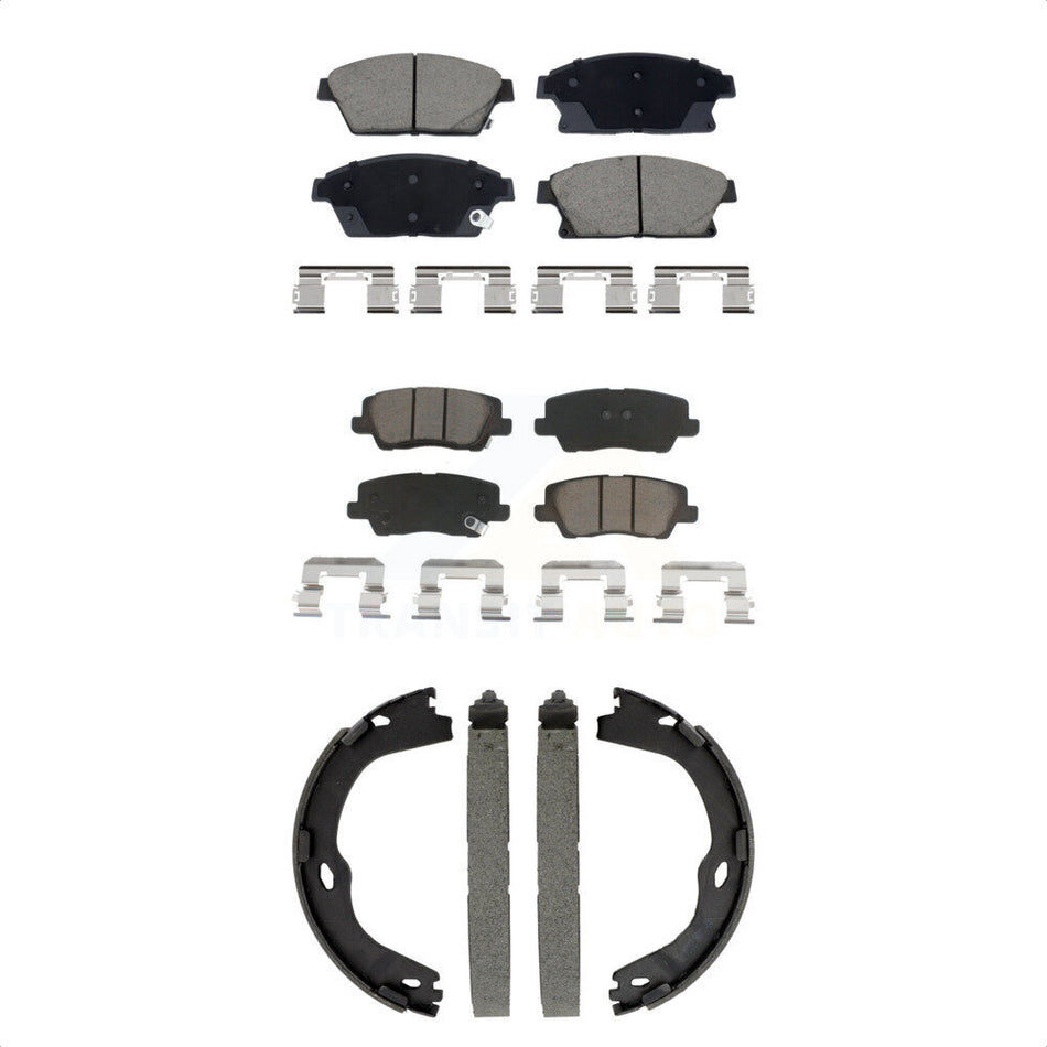 Front Rear Ceramic Brake Pads And Parking Shoes Kit For Cadillac ATS KCN-100823
