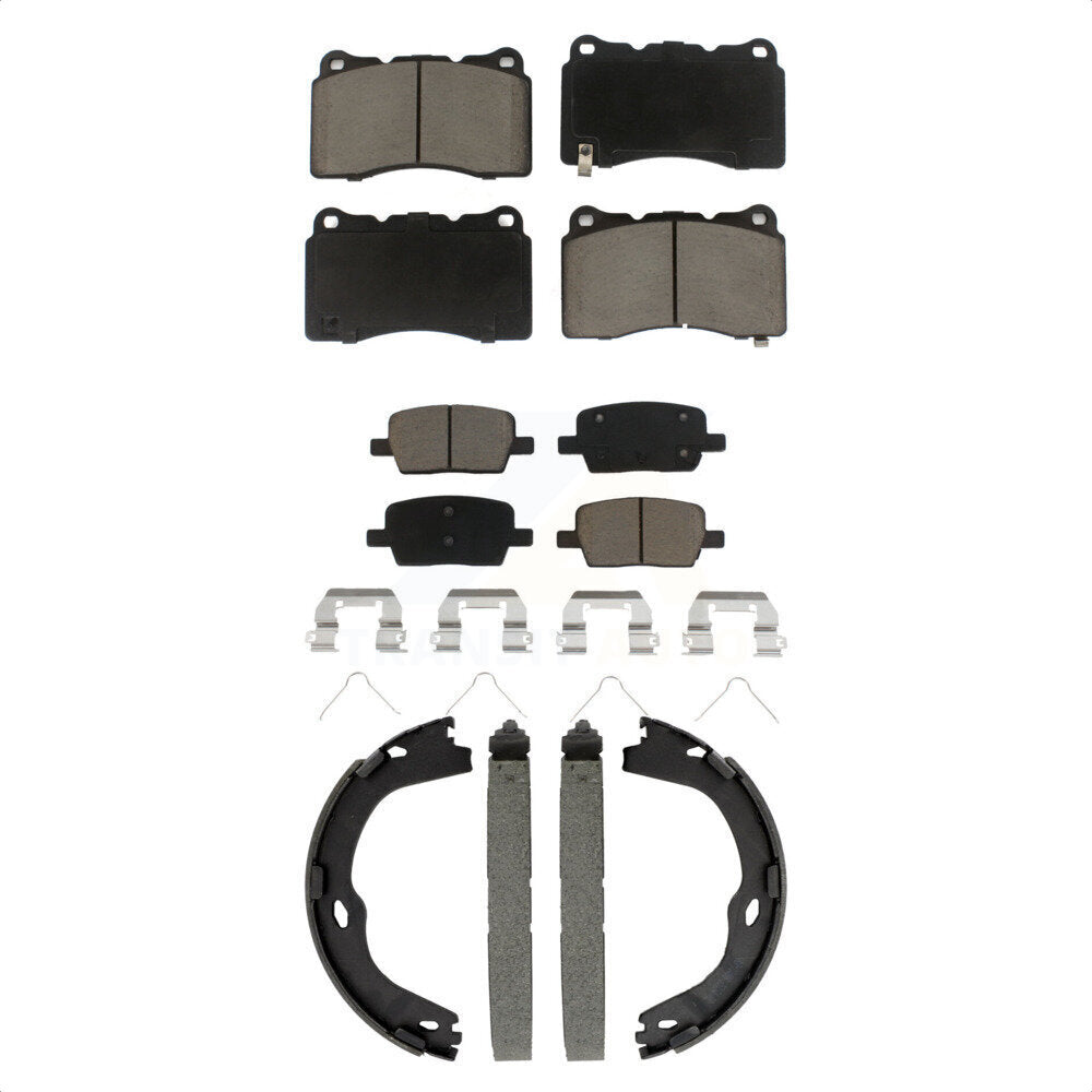 Front Rear Ceramic Brake Pads And Parking Shoes Kit For Chevrolet Camaro KCN-100827