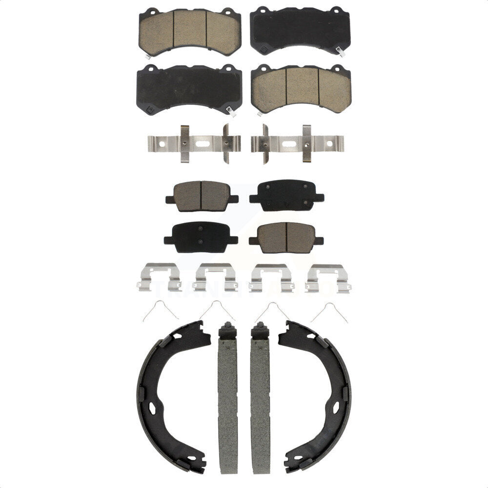 Front Rear Ceramic Brake Pads And Parking Shoes Kit For Chevrolet Camaro KCN-100828