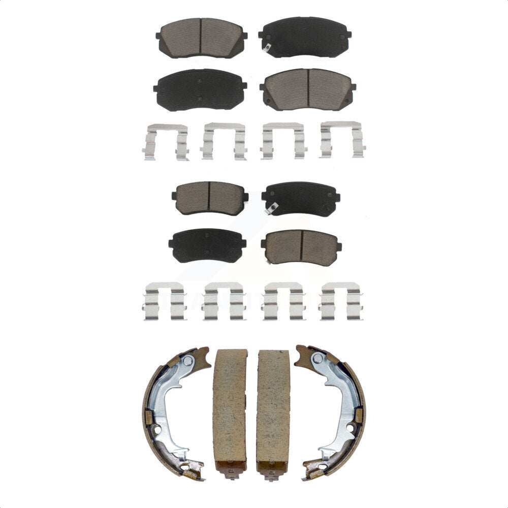 Front Rear Ceramic Brake Pads And Parking Shoes Kit For Hyundai Tucson Kia Sportage AWD KCN-100830