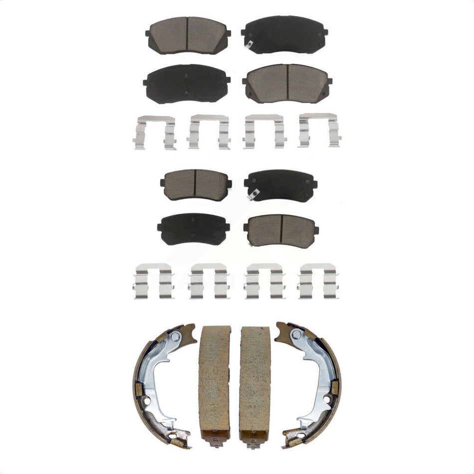 Front Rear Ceramic Brake Pads And Parking Shoes Kit For Hyundai Tucson Kia Sportage AWD KCN-100830