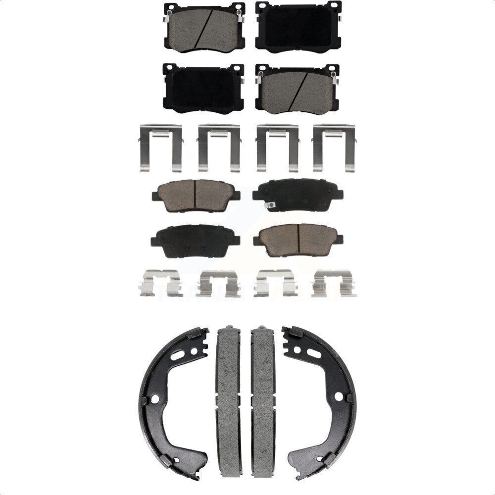 Front Rear Ceramic Brake Pads And Parking Shoes Kit For Hyundai Genesis G80 KCN-100831