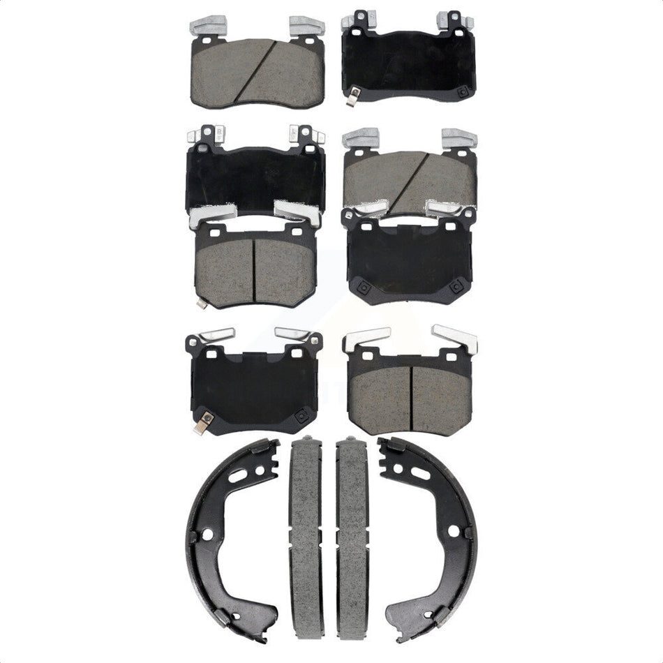 Front Rear Ceramic Brake Pads And Parking Shoes Kit For Kia Stinger Genesis G70 KCN-100834