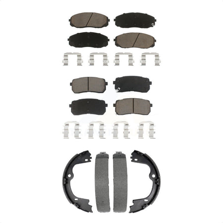 Front Rear Ceramic Brake Pads And Parking Shoes Kit For Kia Sedona KCN-100835