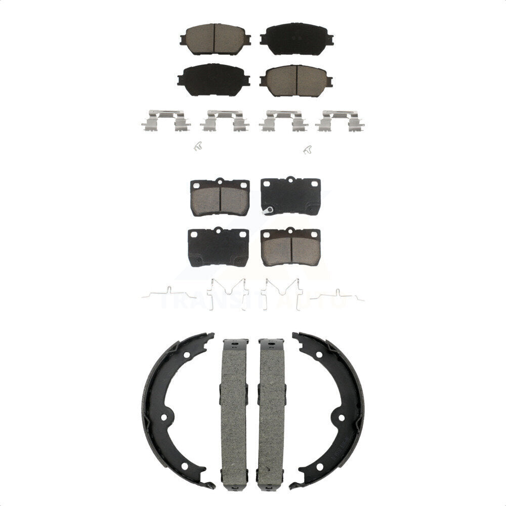 Front Rear Ceramic Brake Pads And Parking Shoes Kit For Lexus IS250 GS300 KCN-100836