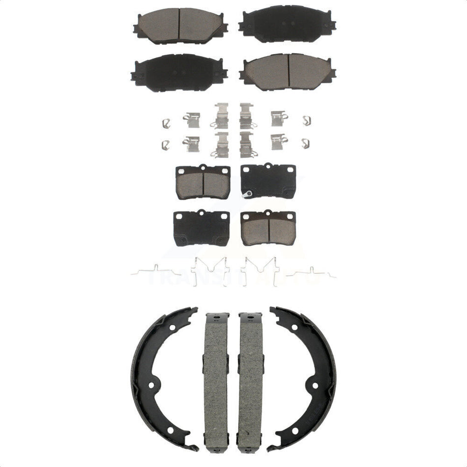 Front Rear Ceramic Brake Pads And Parking Shoes Kit For Lexus IS250 KCN-100837