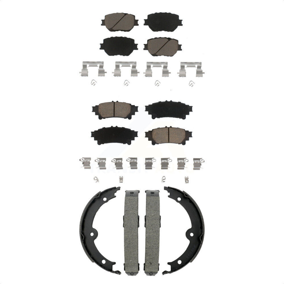 Front Rear Ceramic Brake Pads And Parking Shoes Kit For Lexus IS250 KCN-100839